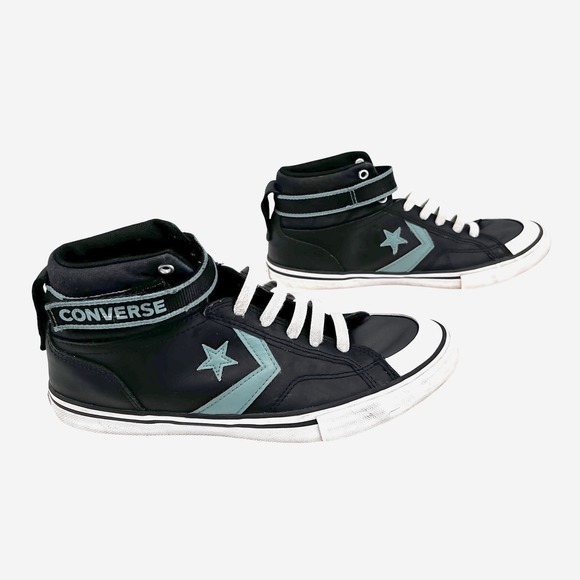 Converse Chuck Taylor All Star Pro Mid Top Shoes Black‎ Teal Chucks Unisex 6.5 - Picture 5 of 8
